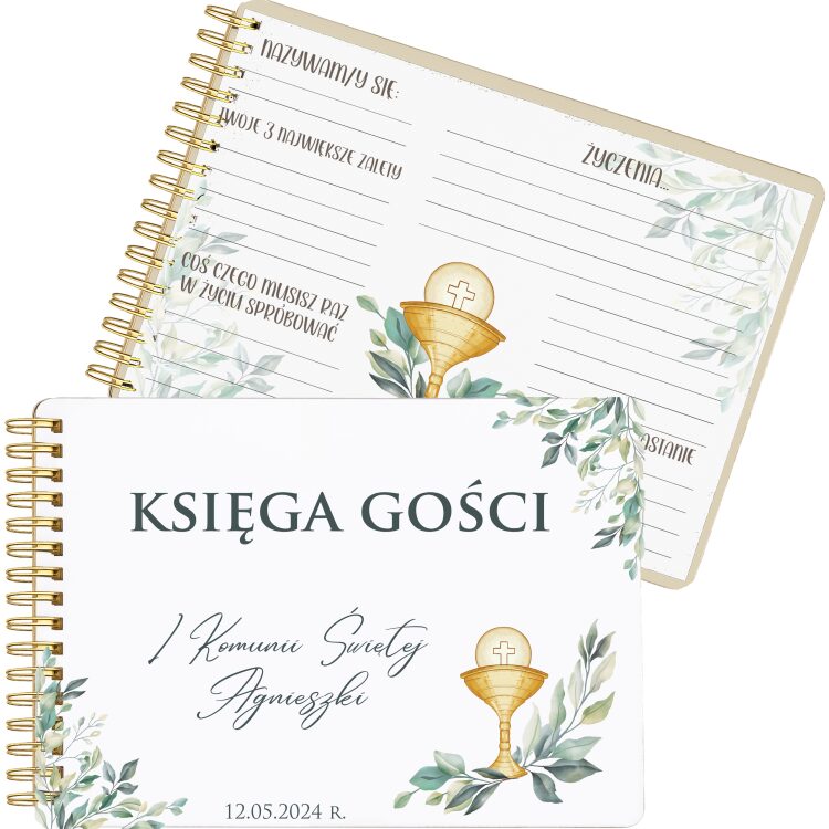 Księga Gości na Komunię Świętą z Personalizacją - Elegancka Okładka - obrazek 3