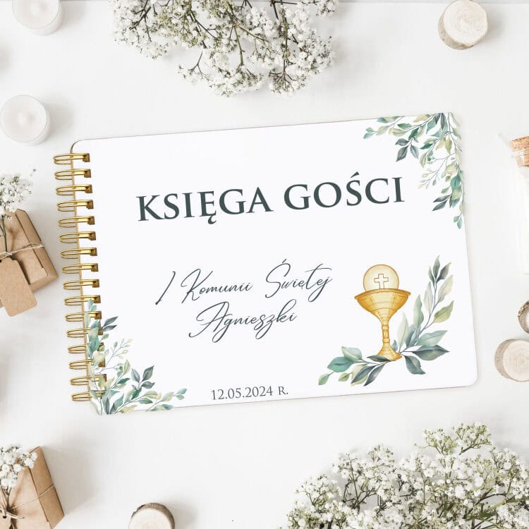 Księga Gości na Komunię Świętą z Personalizacją - Elegancka Okładka - obrazek 2
