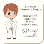 Magnes Personalizowany na Pierwszą Komunię - Elegancki Drewniany Upominek z Nadrukiem