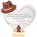 Statuetka szkło akr Serce Tata Kapelusz