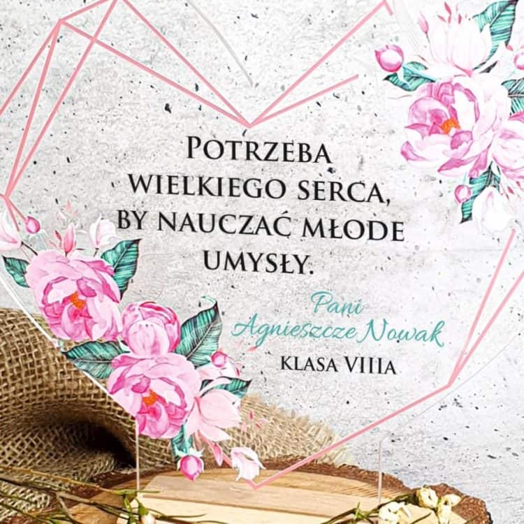 Statuetka Serce z nadrukiem Prezent dla Nauczyciela Upominek - obrazek 3