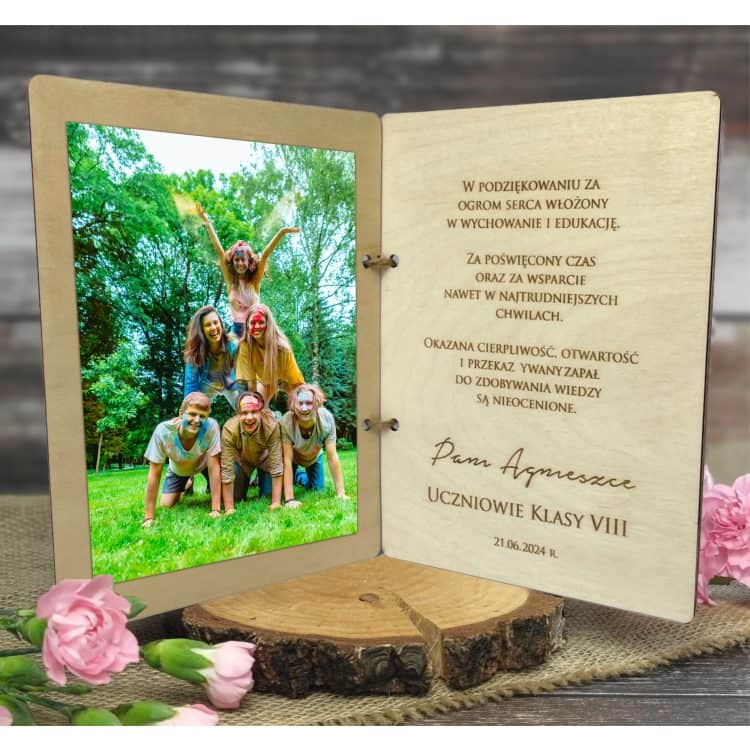 Drewniana Kartka Podziękowanie Personalizowana dla Nauczyciela - obrazek 4