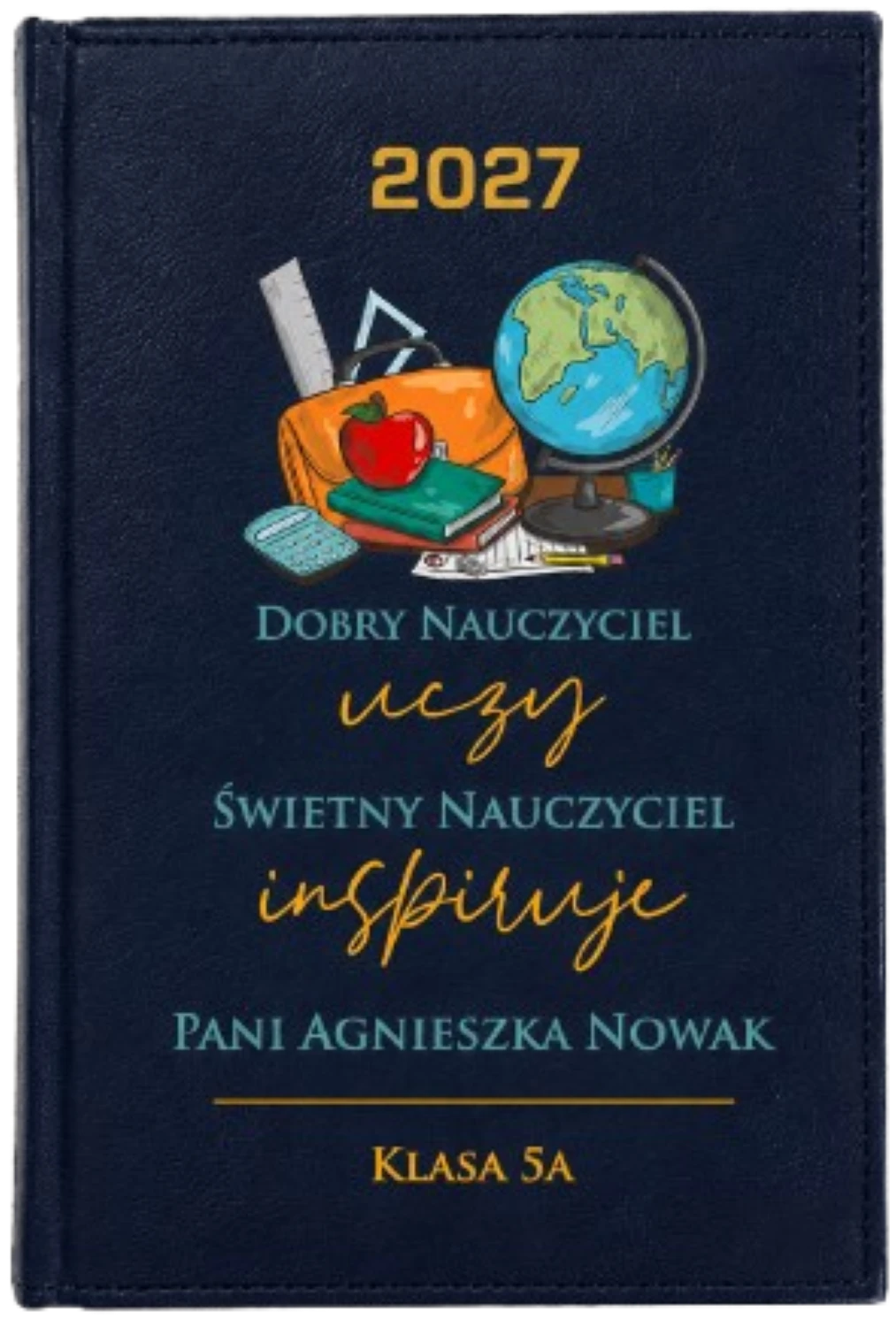 4N bez tla 2027 Personalizowany Kalendarz dla Nauczyciela z Nadrukiem na 2027 - Elegancki Prezent dla Nauczyciela - obrazek 1