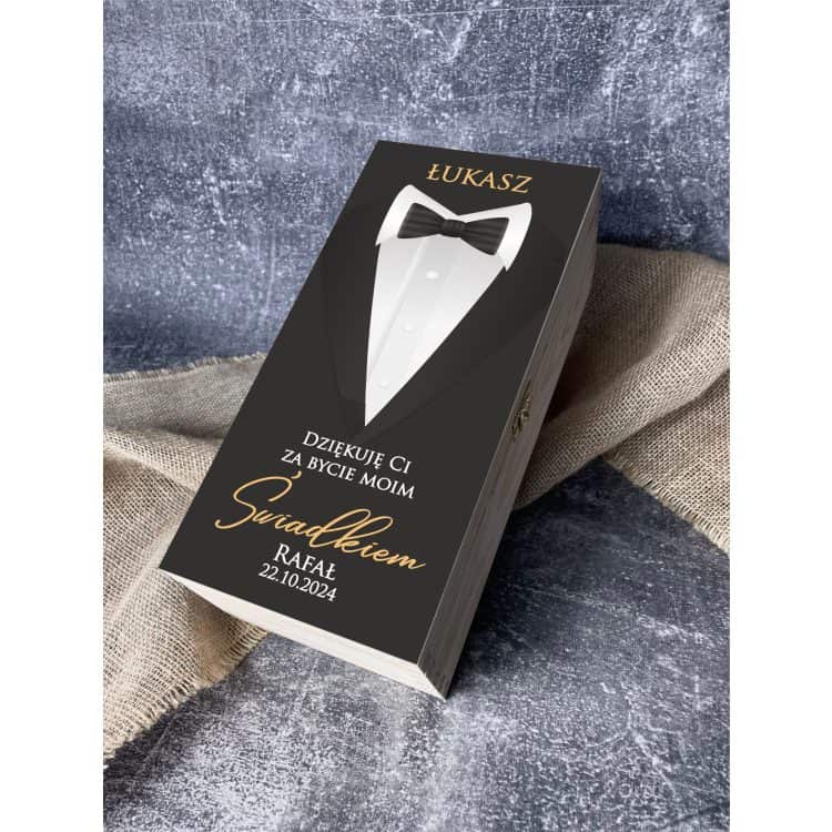 Eleganckie Pudełko na Whisky z Dedykacją - Personalizowany Prezent dla Świadka - obrazek 2