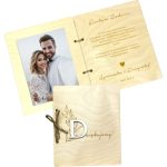 Drewniana kartka podziękowanie dla Rodziców z okazji Ślubu z Personalizacją