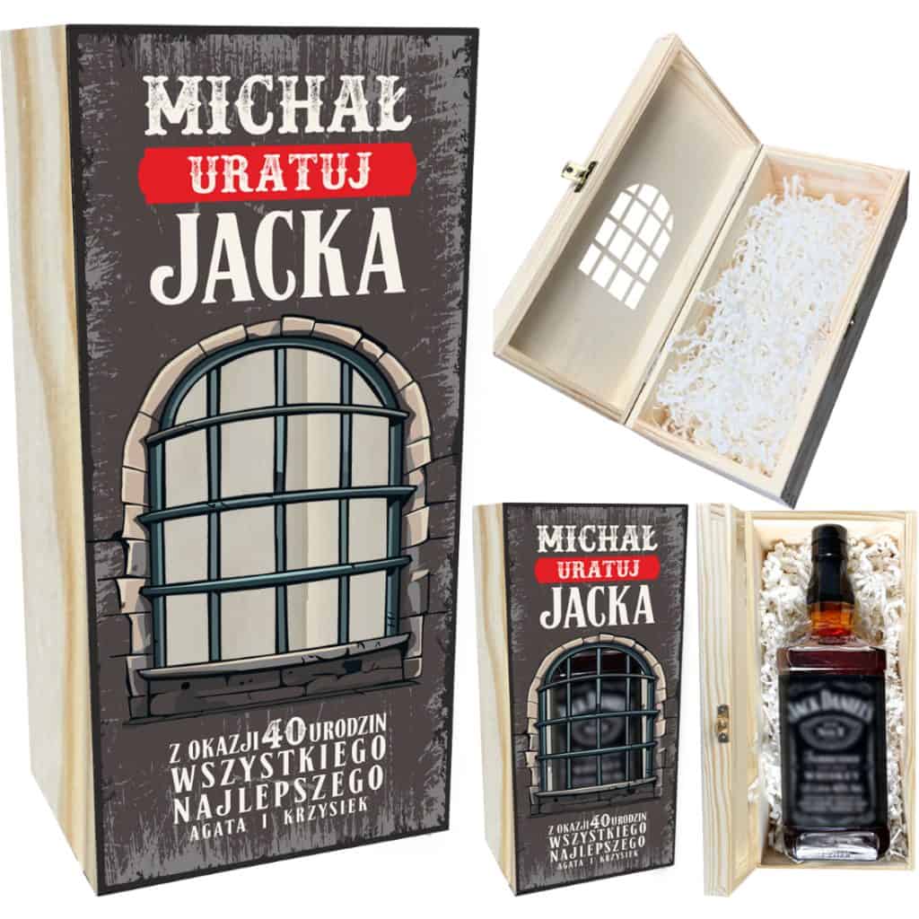 Personalizowane pudełko na prezent whisky z indywidualną dedykacją
