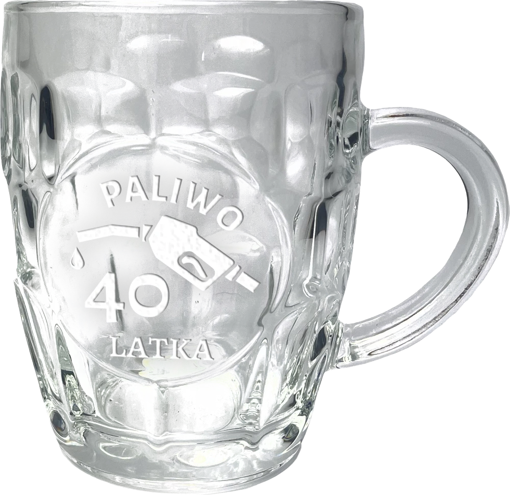 Personalizowany Kufel do Piwa - Paliwo 40-latka Personalizowany kufel do piwa z grawerem - Paliwo 40-latka