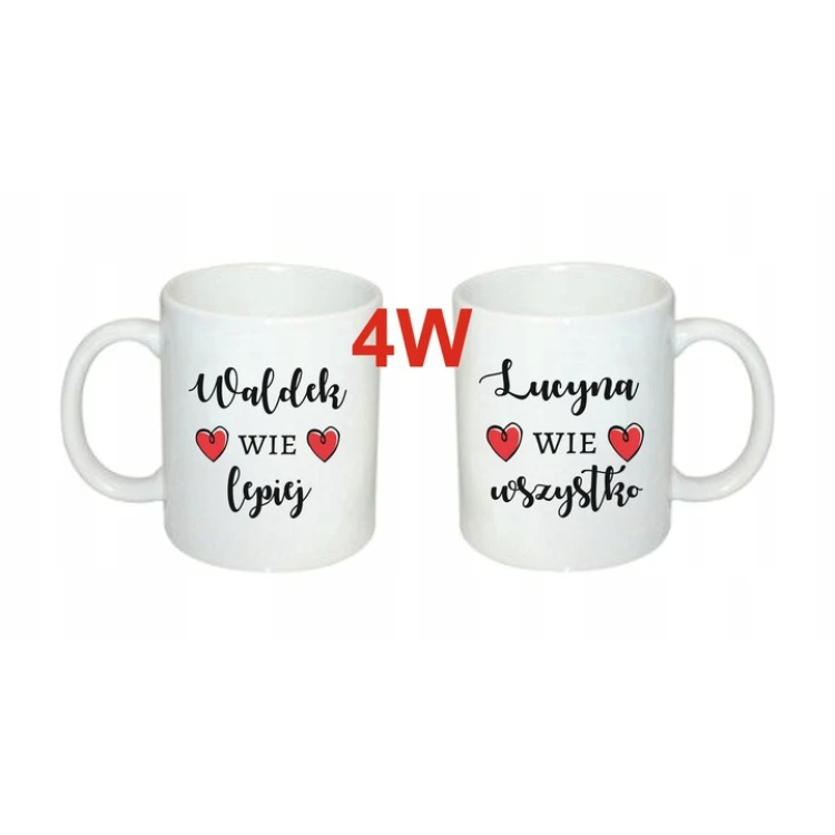 Drewniana skrzynka z haftowanymi ręcznikami i personalizowanymi kubkami na ślub - wyjątkowy podarunek dla nowożeńców. - obrazek 6
