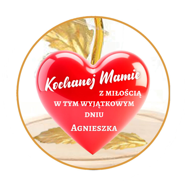 Wieczna Róża Świecąca LED w szkle z Personalizacją dla mamy - obrazek 3
