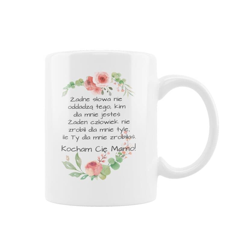 Kubek z nadrukiem kocham Cię mamo - obrazek 2