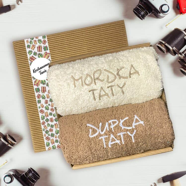 ŚMIESZNY ZESTAW RĘCZNIKÓW DLA TATY PREZENT HAFT DZIEŃ OJCA - obrazek 2