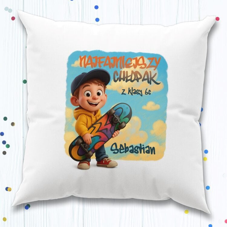 Prezent na dzień chłopaka - personalizowana Poduszka dla chłopca - obrazek 2