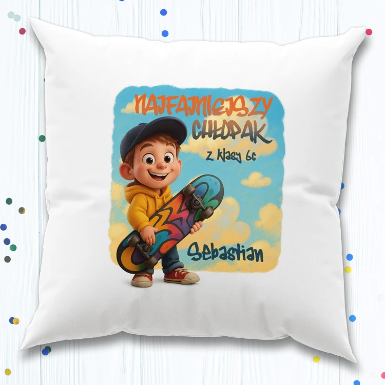 Prezent na dzień chłopaka - personalizowana Poduszka dla chłopca - obrazek 2