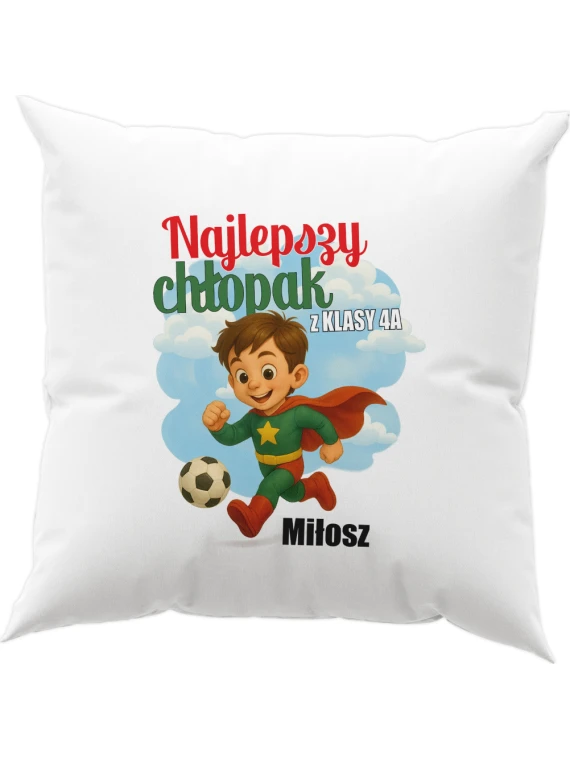 Poduszka z imieniem dla chłopca z klasy na dzień chłopaka