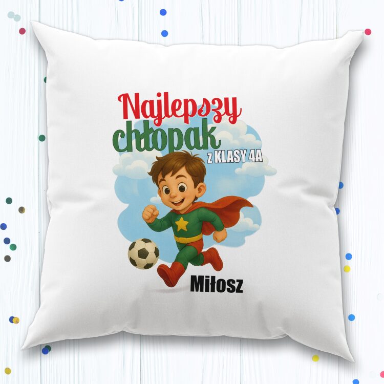 Poduszka z imieniem dla chłopca z klasy na dzień chłopaka - obrazek 2