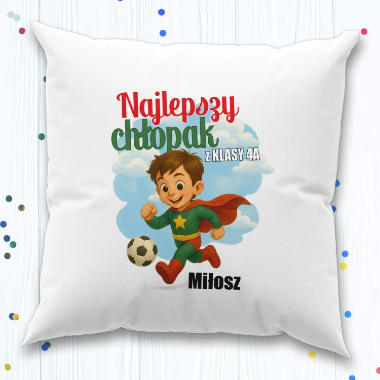 Poduszka z imieniem dla chłopca z klasy na dzień chłopaka - obrazek 2
