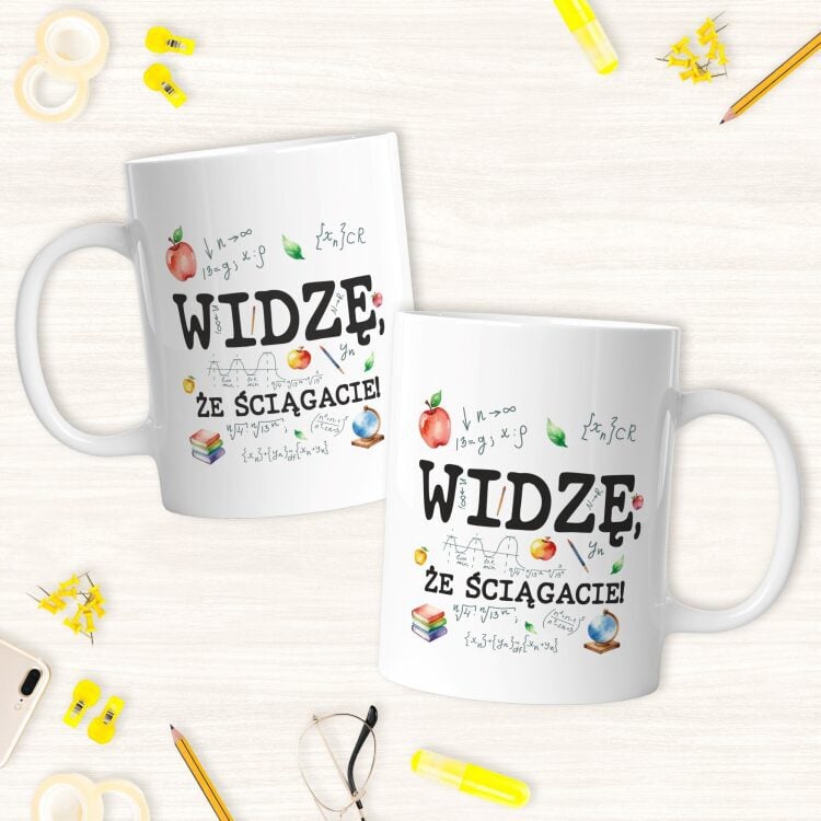 Ceramiczny kubek szkolny 330 ml z wyraźnym napisem