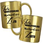 ZŁOTY KUBEK PREZENT NA DZIEŃ NAUCZYCIELA NAUCZYCIELKA SZKOŁA 