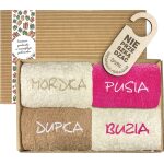 Box z ręcznikami z haftem dla dwojga — zestaw w pudełku z zawieszką
