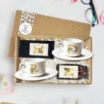 Zdjęcie produktu - zestaw z dwiema filiżankami, kawą i herbatą