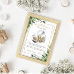 Personalizowany obraz komunijny w naturalnej drewnianej ramie