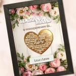 Personalizowana ramka dla mamy z kwiatowym nadrukiem i podpisem